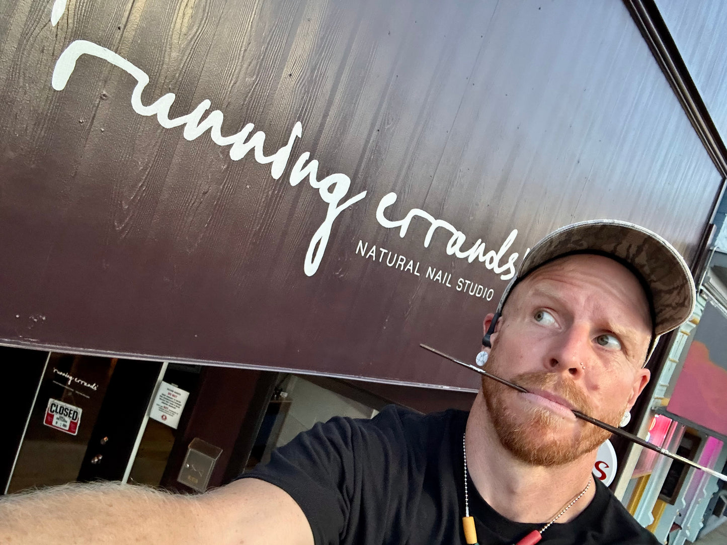 Running Errands Handpainted Sign.